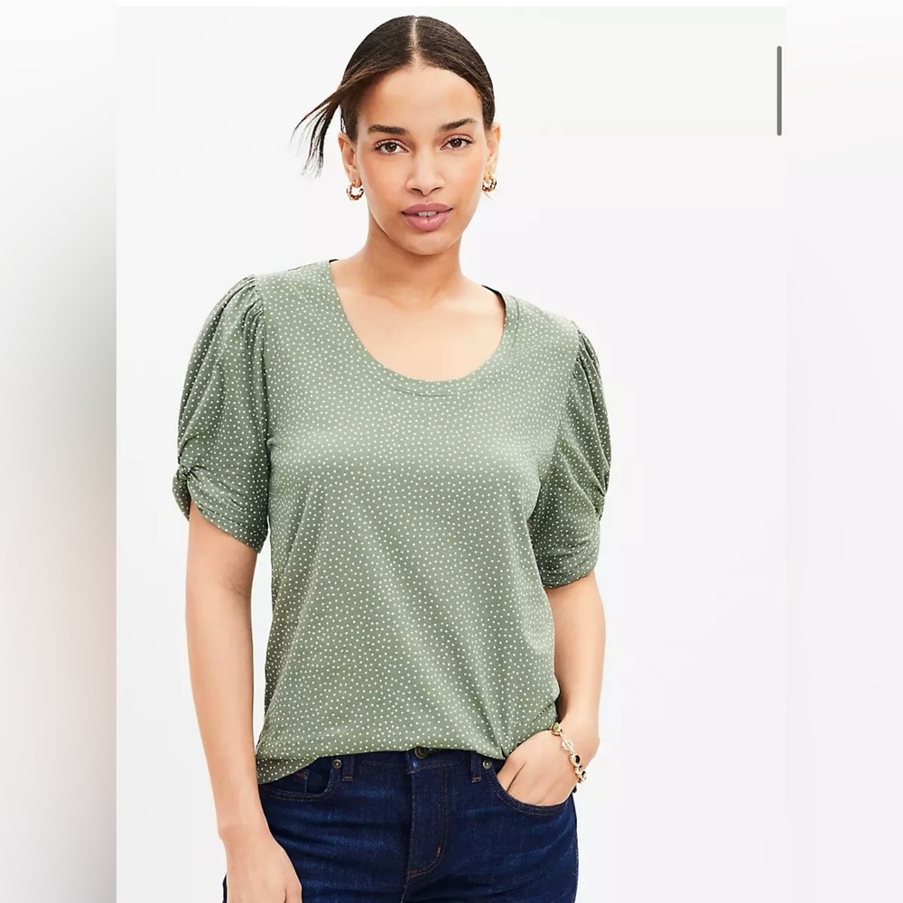 LOFT Dotted Knot Sleeve Tee - NWT!